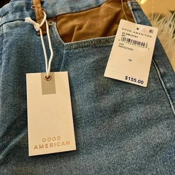 NWT GOOD AMERICAN - Good Legs Suede Mixing Skinny Jeans - Picture 6 of 7